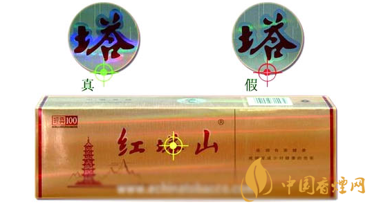红塔山硬经典100真假香烟对比图
