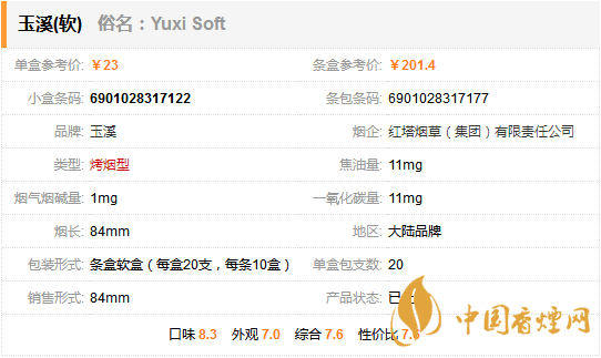 软玉溪多少钱一条 软玉溪香烟价格表图一览