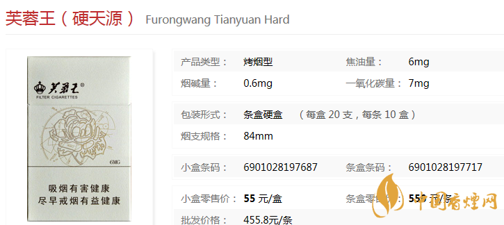 芙蓉王天源多少钱 芙蓉王天源烟价格表和图片