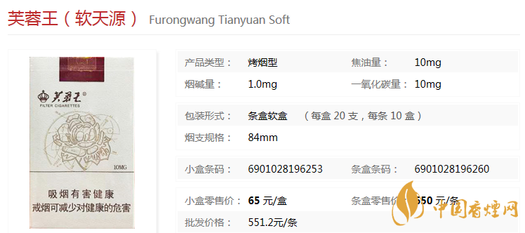 芙蓉王天源多少钱 芙蓉王天源烟价格表和图片