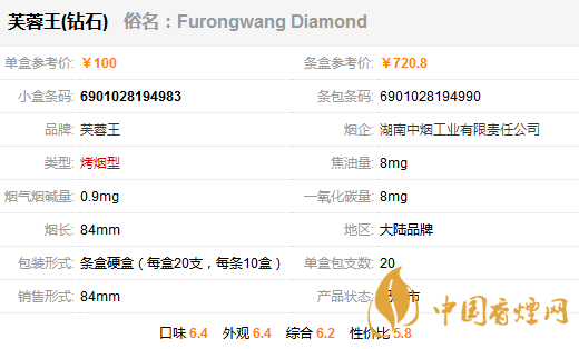 芙蓉王钻石多少钱一包 芙蓉王钻石香烟价格表和图片