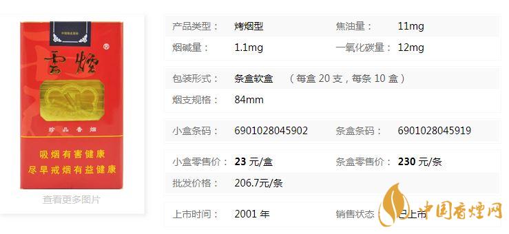 云烟软珍品多少钱一盒2020价格图片