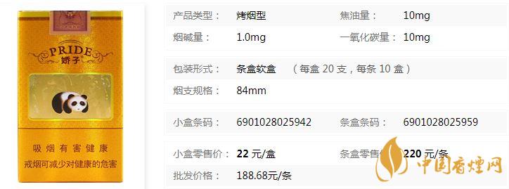 娇子软大金元香烟价格表图及价格查询