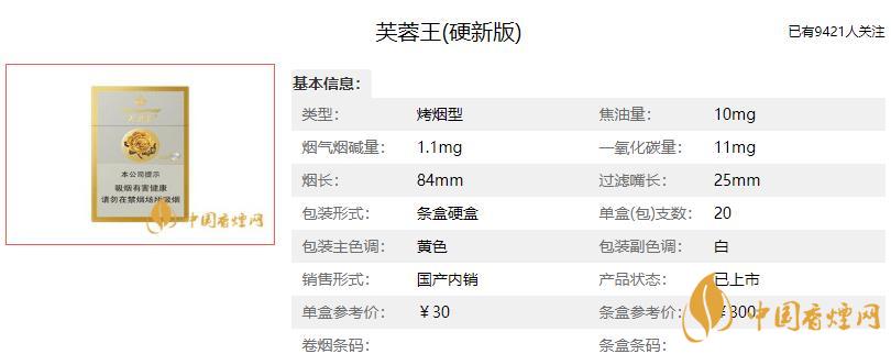 芙蓉王烟价格表和图片2021 芙蓉王烟的寓意是什么