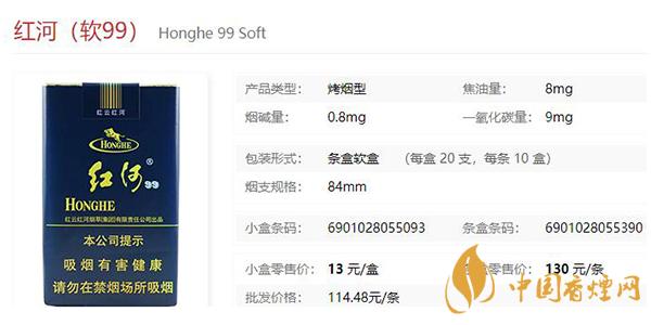 2021红河软99价格和图片一览 红河软99多少钱一盒