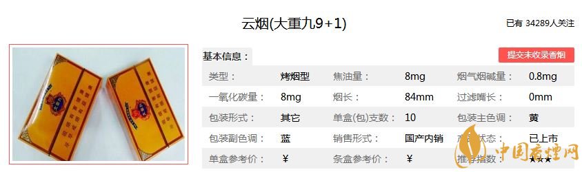 2021大重九价格表图一览 大重九香烟好抽吗