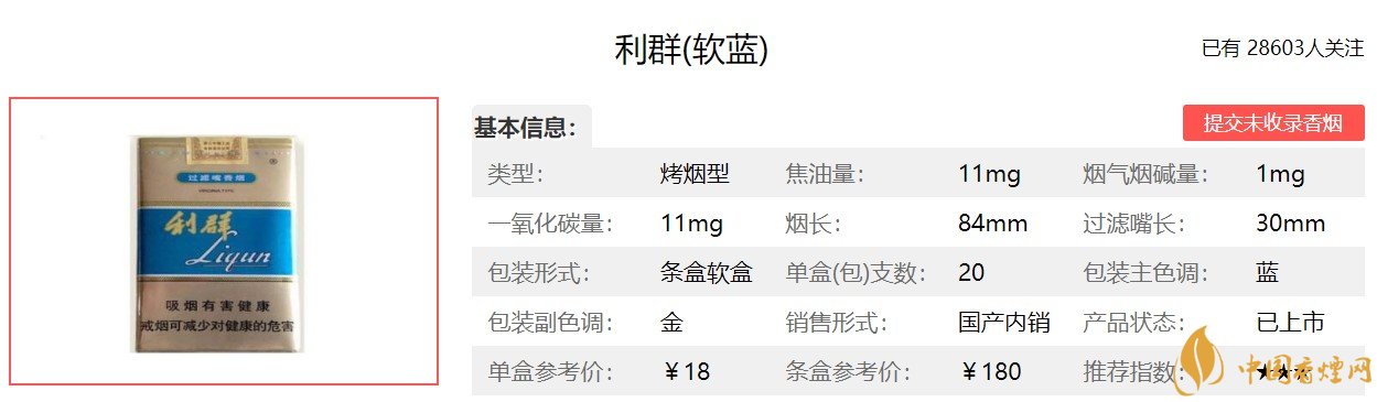 利群软蓝多少钱一包 利群软蓝香烟价格表图