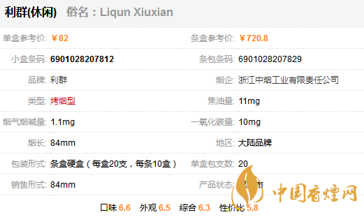 利群休闲多少钱一包 利群休闲香烟价格表图