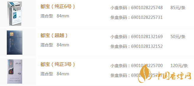 都宝烟价格表和图片大全