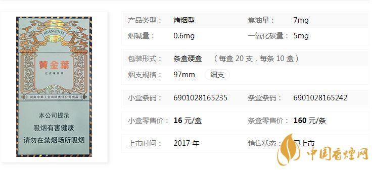 黄金叶悦尚细支烟多少钱一盒2020价格