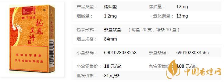 娇子软龙凤呈祥香烟价格查询及参数一览