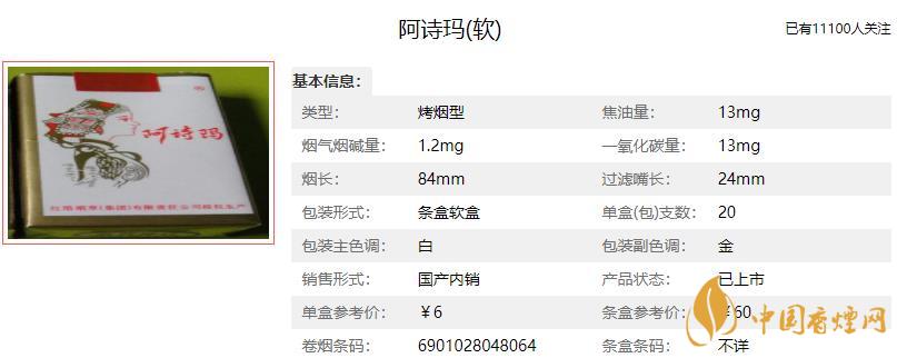 阿诗玛香烟多少钱一包2021 玉溪阿诗玛香烟多少钱一包