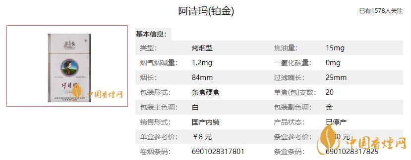 阿诗玛香烟多少钱一包2021 玉溪阿诗玛香烟多少钱一包