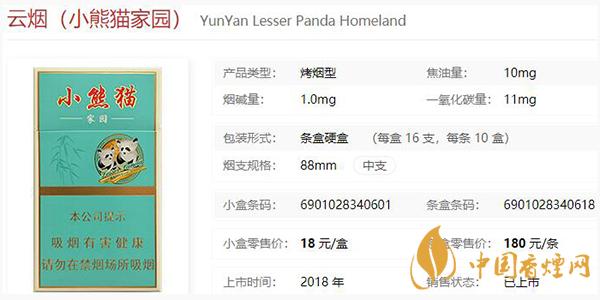 2021云烟小熊猫家园价格表图片一览 云烟小熊猫家园多少钱一盒