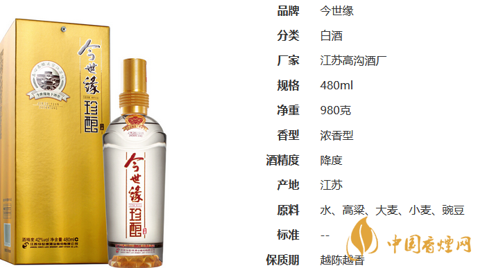 今世缘珍酿42度多少钱一瓶 今世缘珍酿42度价格