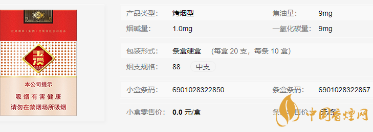 玉溪鑫中支多少钱一包 玉溪鑫中支价格图表一览