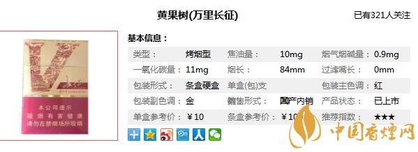黄果树万里长征多少钱一包 万里长征香烟价格及图片