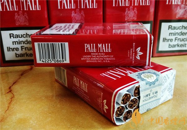 红pall mall香烟多少钱一包 德税无嘴pall mall红色价格42元/包