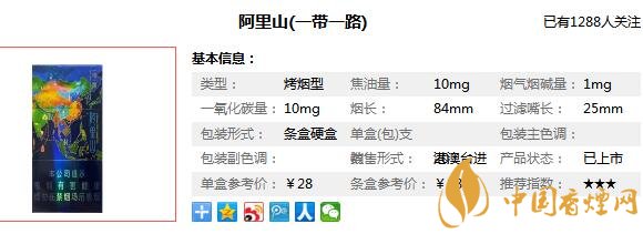 一路一带香烟多少一包 一路一带香烟什么价格