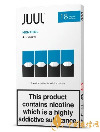 Juul宣布在英国推出新薄荷醇烟弹4颗售价1099英镑
